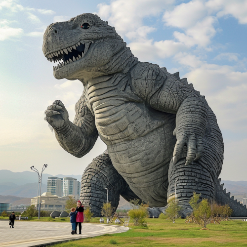 Giant baby stomping city