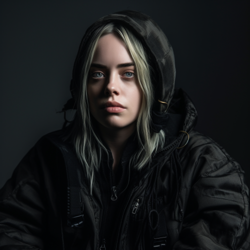Billie Eilish in captivating dark interview setting