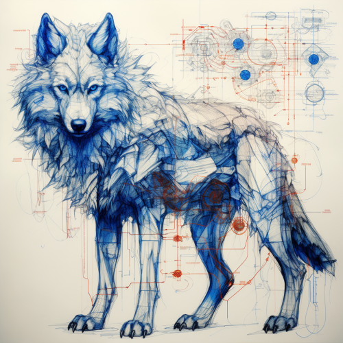 Biology Wolf Sketch Blueprint