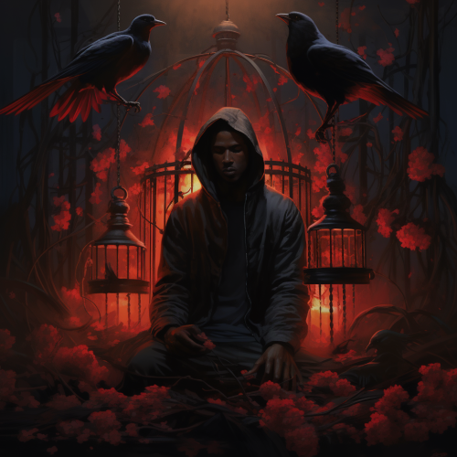 Beautiful birds singing in the trap