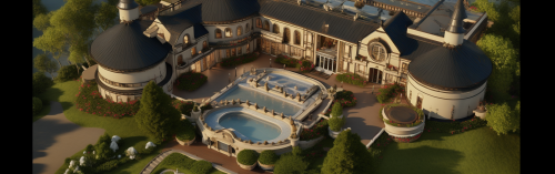 Birds Eye View Mansion with Henchmen