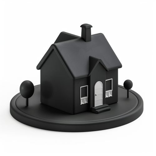 Black 3D House Icon