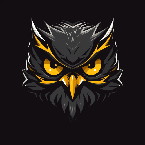 Black Angry Owl Gaming Style Logo