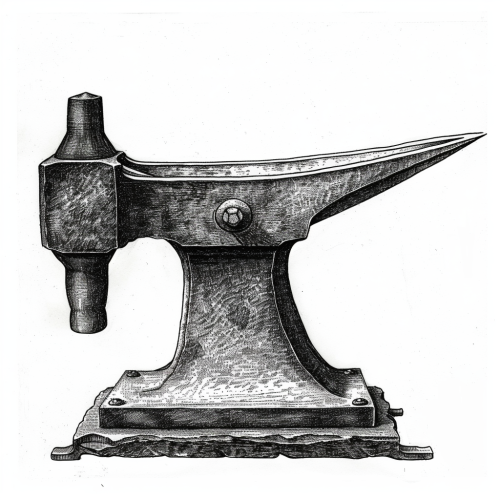 Black Anvil Engraved Illustration