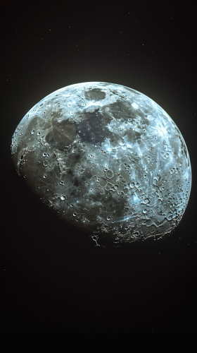 Moon on black background