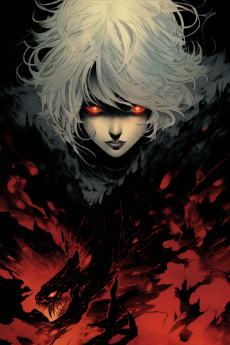 Black cat in manga comic