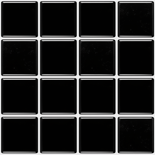 Black ceramic tiles with white grout pattern