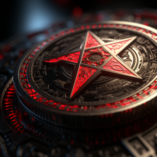 detailed black coin with trippy designs detailed black coin with trippy designs