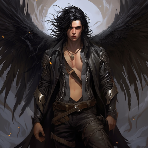 Male character with black hair and fairy wings