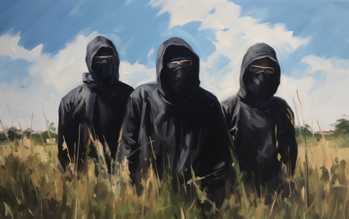 Black Hood Men Taking Selfie in Sunny Grassfield