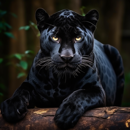 Black Jaguar with Gold Spots
