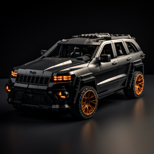 Realistic black Jeep Grand Cherokee Lego car