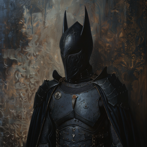Dark knight in medieval armor