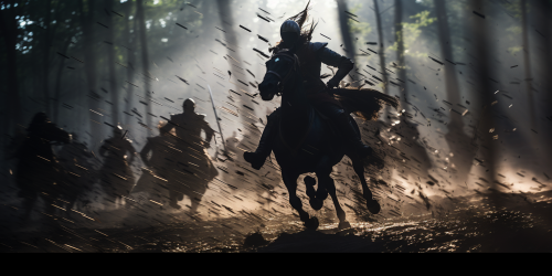 Fallen Black Knights Hit by Arrows