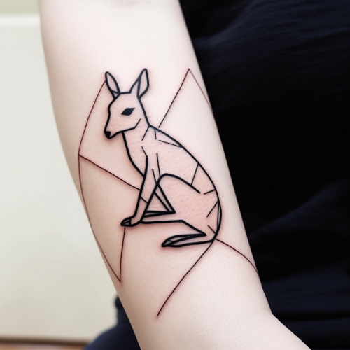 Black Line Tattoo Kangaroo on Sectional