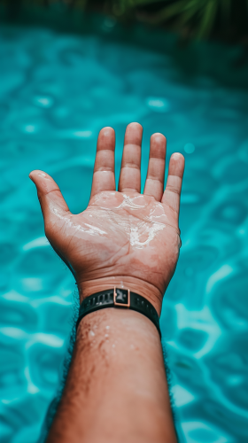 Reaching Hand in Still Water