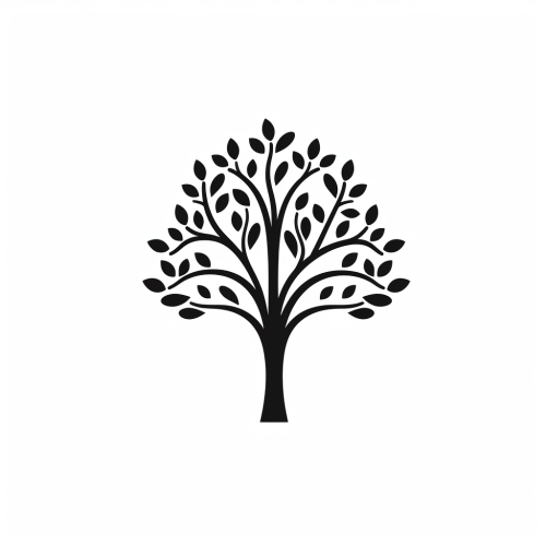 Minimalist black tree illustration Minimalist black tree illustration