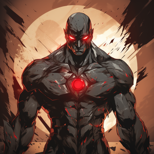 Mighty black cyclop wields bone sword