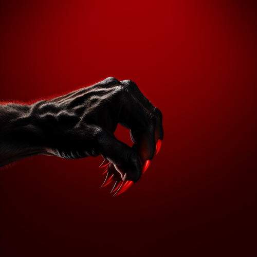 Black panther paw ripping red background Black panther paw ripping red background