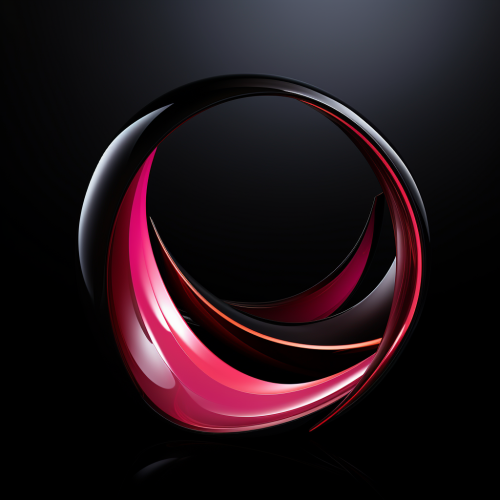 Abstract longbow logo in black and pink