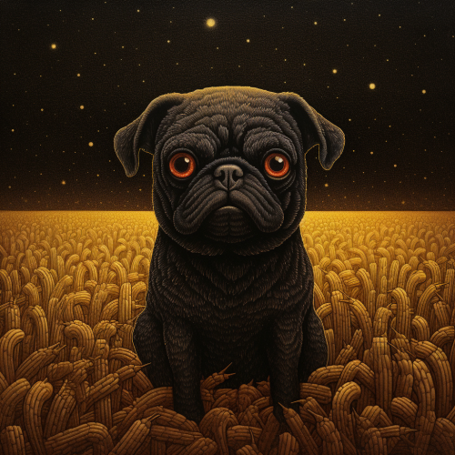 Black Pug Dog Artwork
