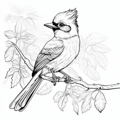 Simple black and white bird illustration