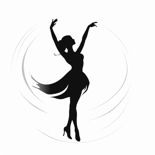 Black White Dancer Silhouette Coloring Page