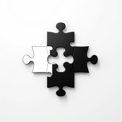 Black and White Jigsaw Puzzle Logo Black and White Jigsaw Puzzle Logo