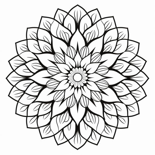 Black and white mandala coloring page for kids