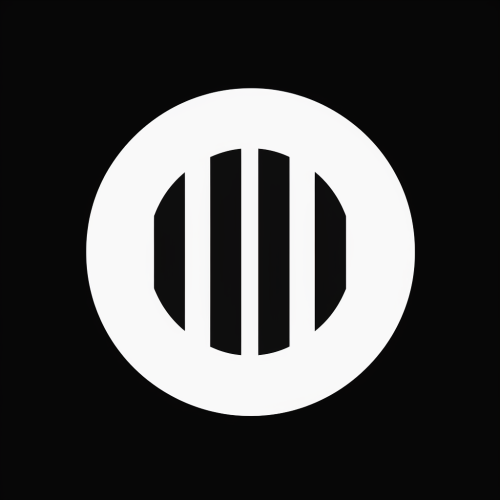 Black and white minimalist Swiss style icon