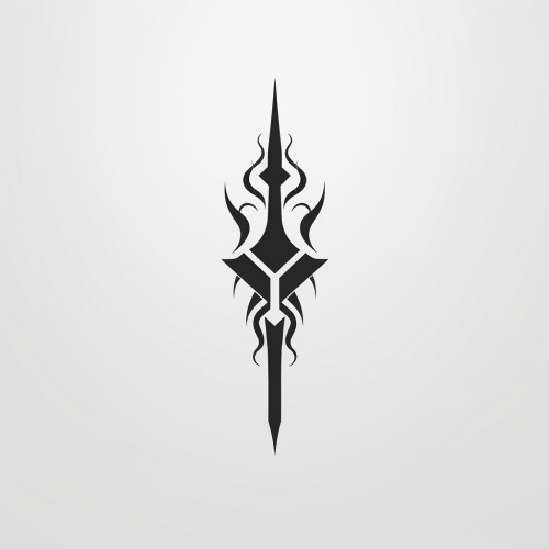 Minimalist geometric dagger logo design