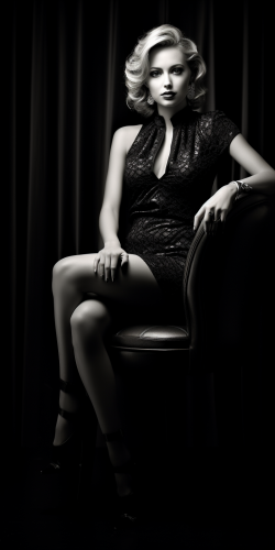 Stylish woman posing on elegant chair