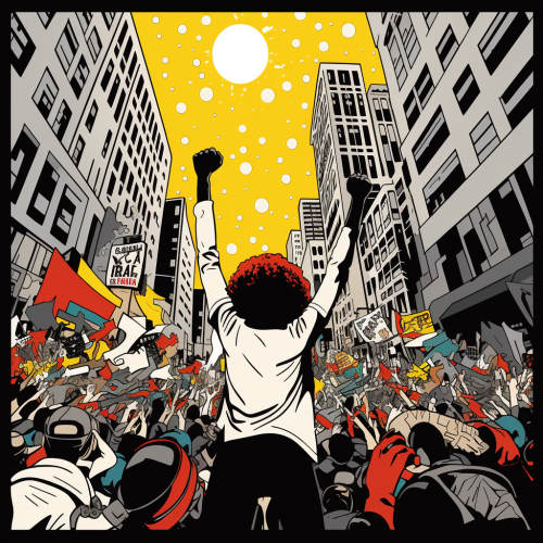 NYC BLM Protests in Lichtenstein Style