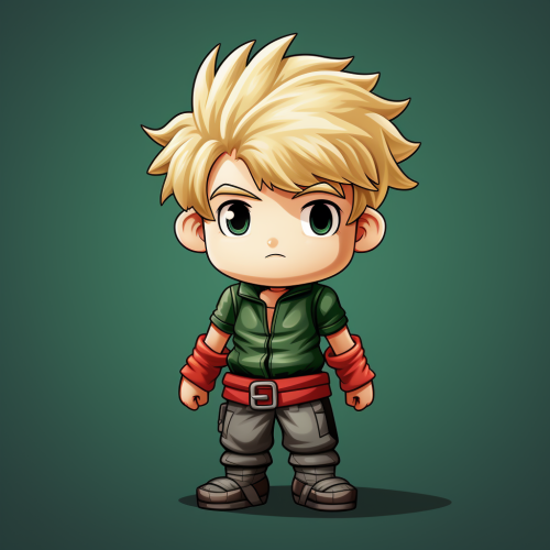 Sprite of blond boy in green costume Sprite of blond boy in green costume