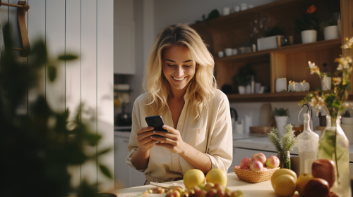 Blonde Latin Girl Unboxing Fresh Delicius Grocery