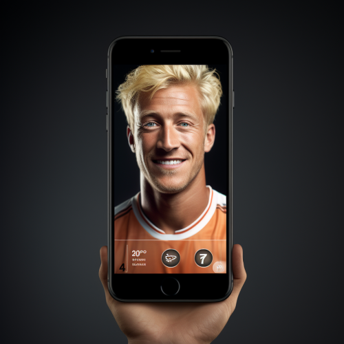 Mature man using sports app Mature man using sports app