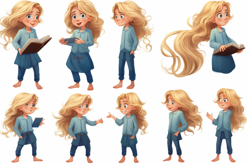 Blonde character with blue eyes Blonde character with blue eyes