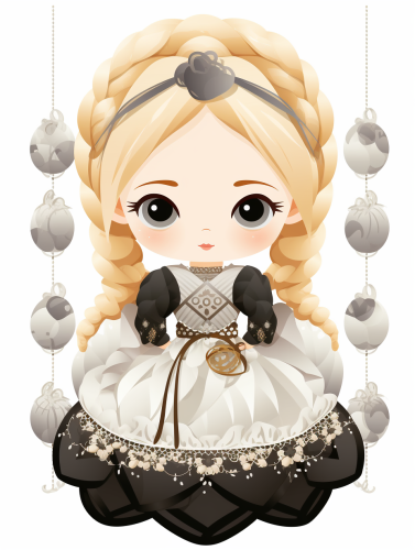 Blonde doll with double braids