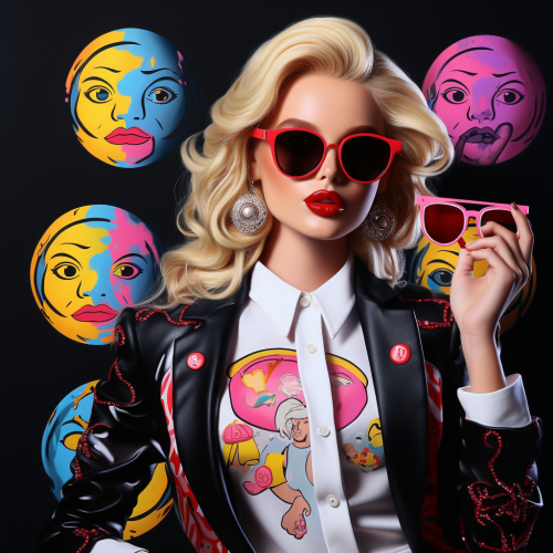 Blonde girl model in Alec Monopoly style