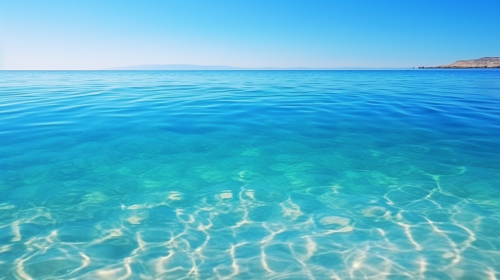 Tranquil blue and white sea