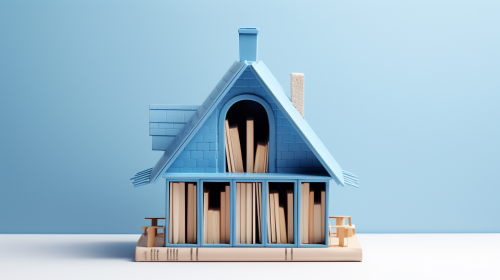 Books in Blue Birdhouse