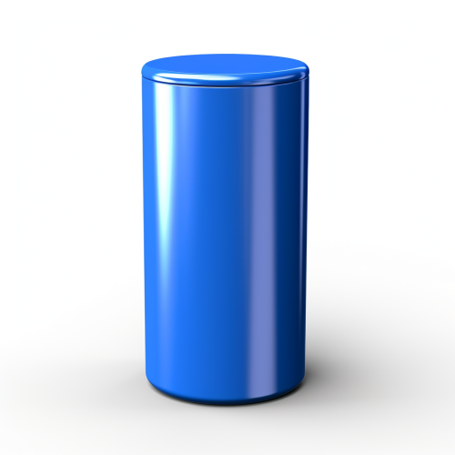 Blue cylinder on white background