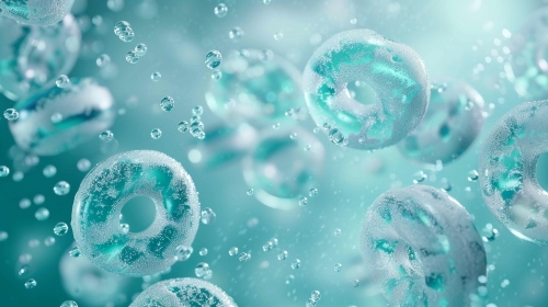 Blue Donuts Teal Background 4K