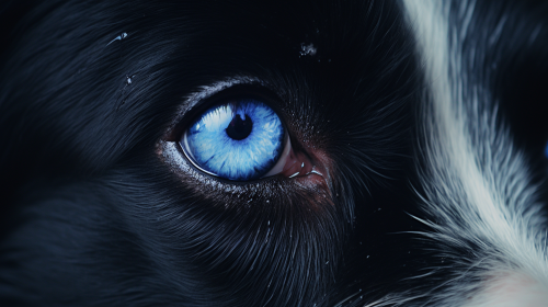 Close-up of a Border Collie's Blue Eye