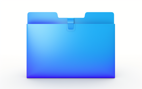 Blue folder icon with lock on white background