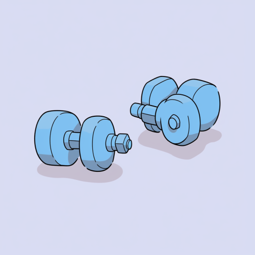 Blue Line Art Dumbbell Fitness Icon
