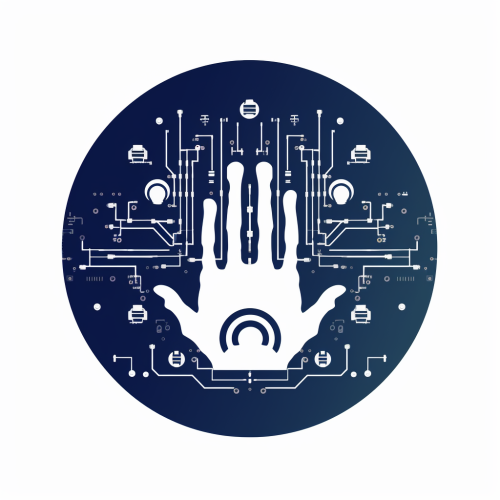 Dark blue logo on white background