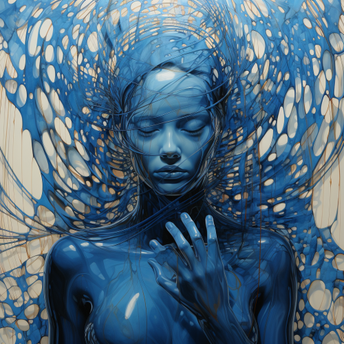 Thin sheet stretched by blue machine hands