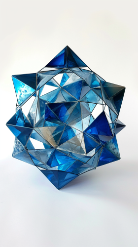 Blue Metal Icosahedron Triangle Blue Metal Icosahedron Triangle