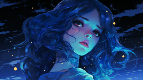 Colorful blue period anime poster